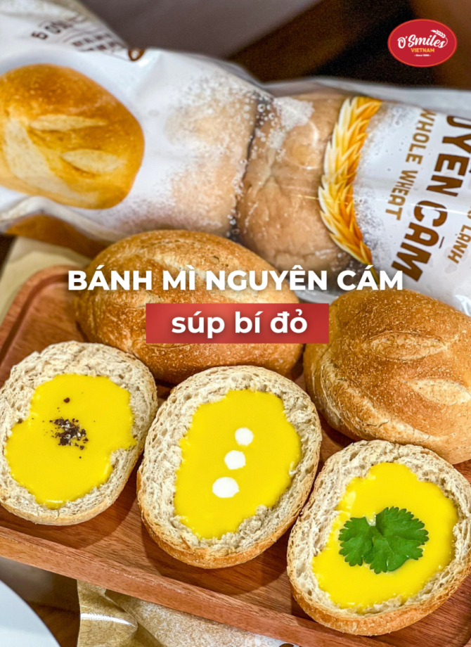 Bánh Mì Nguyên Cám súp bí đỏ