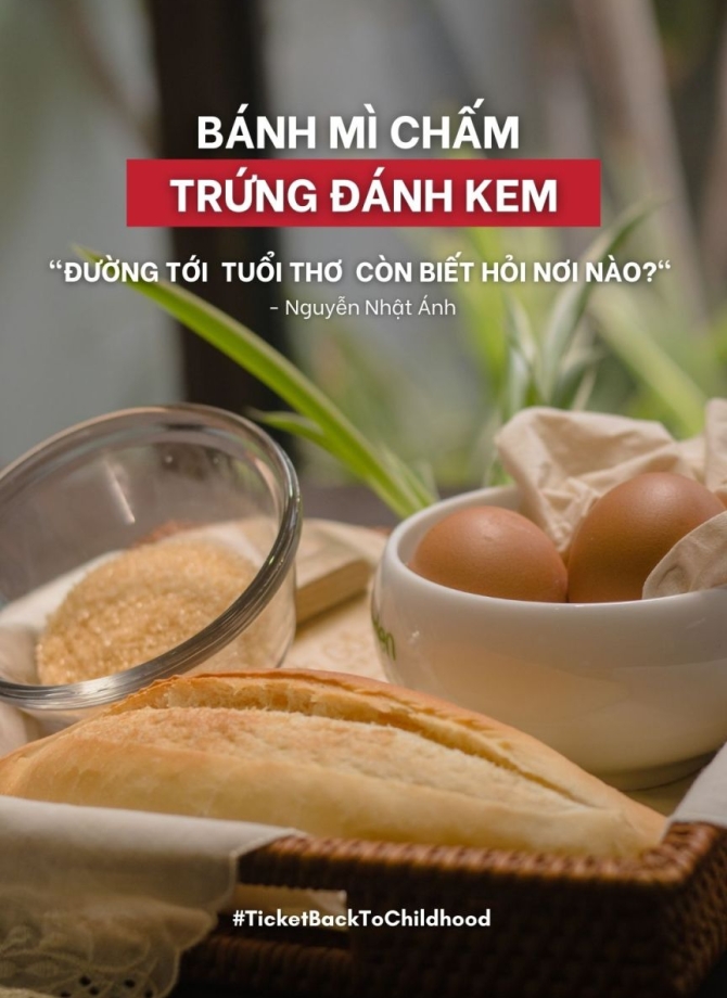 BÁNH MÌ CHẤM  TRỨNG ĐÁNH KEM