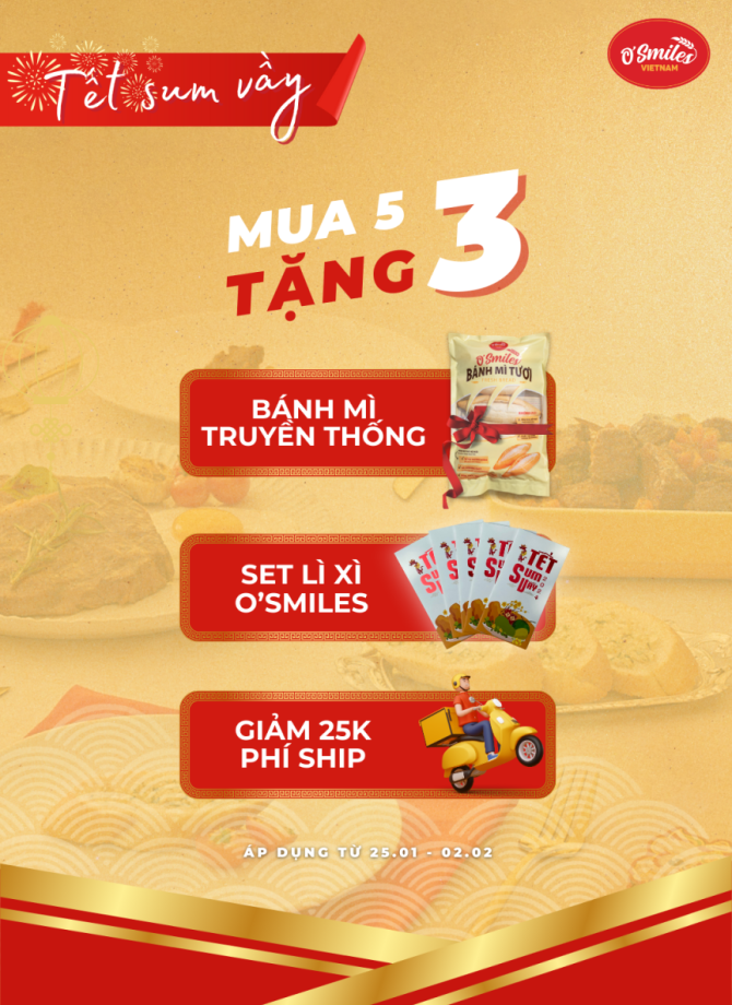 TẾT SUM VẦY, QUÀ ĐONG ĐẦY - MUA 5 TẶNG 3