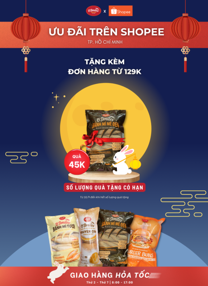 Tặng 1 túi Bánh Mì Mè Đen cho đơn từ 129K