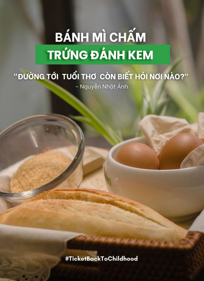 BÁNH MÌ CHẤM  TRỨNG ĐÁNH KEM