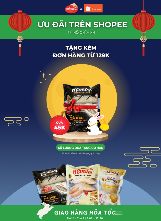 Tặng 1 túi Bánh Mì Mè Đen cho đơn từ 129K