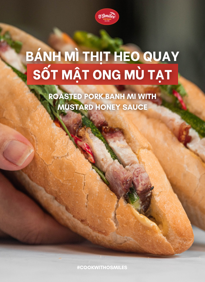 ROASTED PORK BANH MI WITH MUSTARD HONEY SAUCE